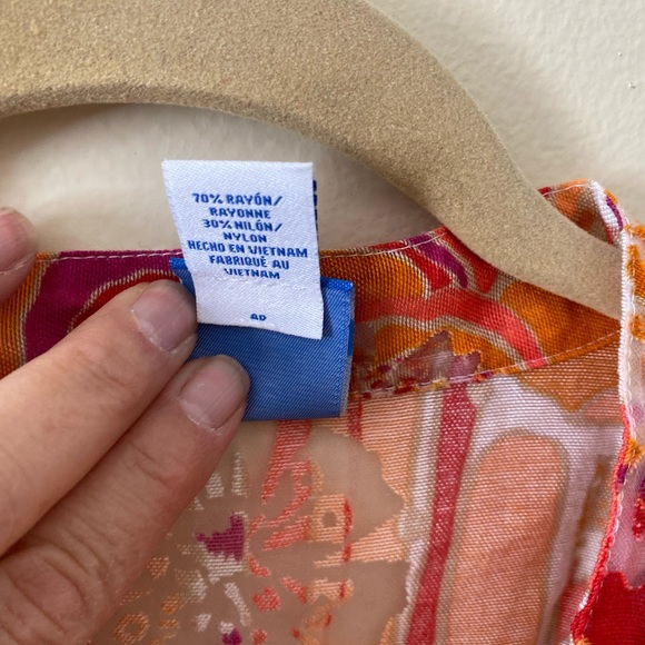 Sapphire Star Women’s Pink Orange Sheer Blouse SZ 14 - Picture 4 of 6